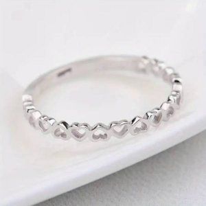 New Silver Color Fashion Boho Open Hearts Forever Infinity Love Ring Size 12